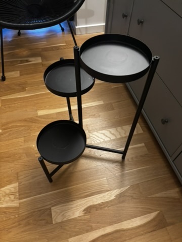 Black three-tier plant stand
